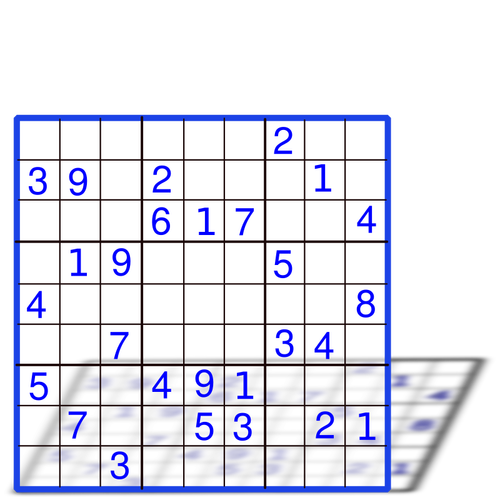 Sudoku s čísly vektorové grafiky