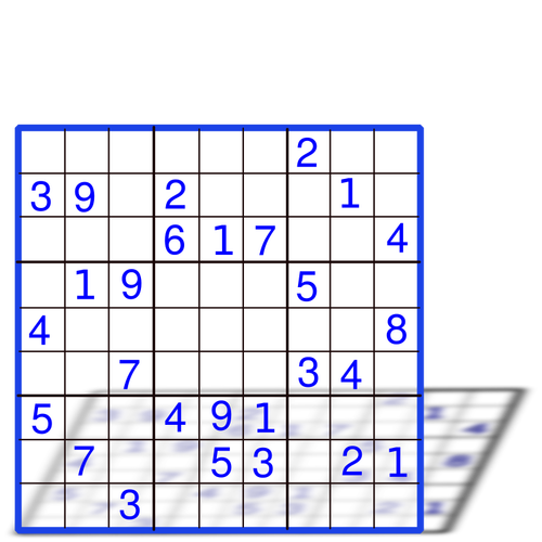 Sudoku dengan nomor vektor grafis