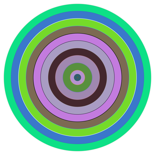 矢量图形中深浅不同的绿色和紫色的圈