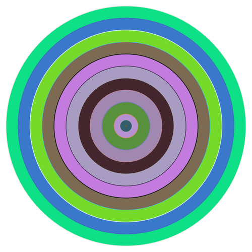 Gráficos vectoriales del círculo en diferentes tonos de verde y púrpura