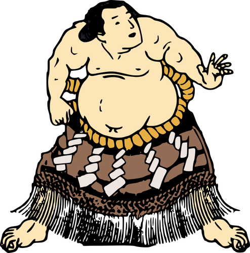 Imagem de lutador de sumô em uma saia