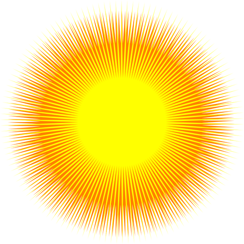 Glödande solen vektor ClipArt