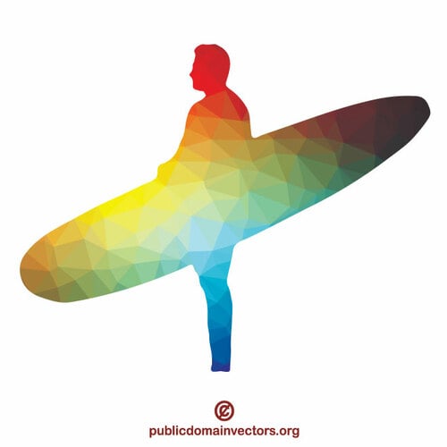 Surfer silueta barevný vzor