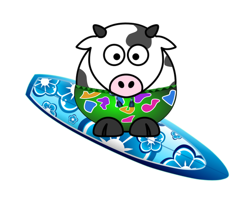 Surfen-Kuh-Vektor-Bild