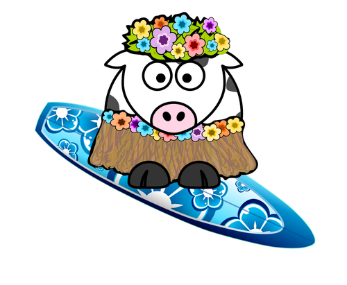 Surfer cow vector image