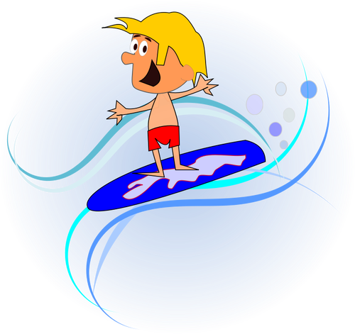 Comic-Figur-Surfer-Vektor-Grafiken