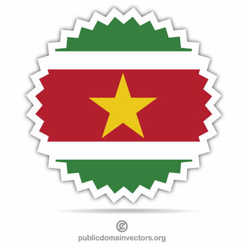 Наклейка с флагом Суринам