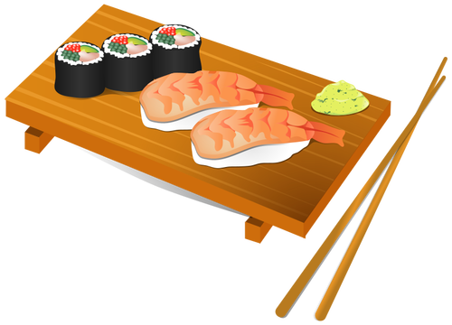 Ilustracja wektorowa jedzenie sushi