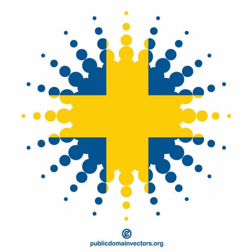 Шведский флаг полутон формы