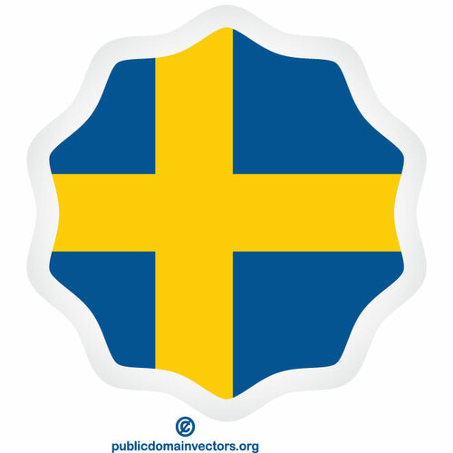 Флаг Швеции вектор наклейка
