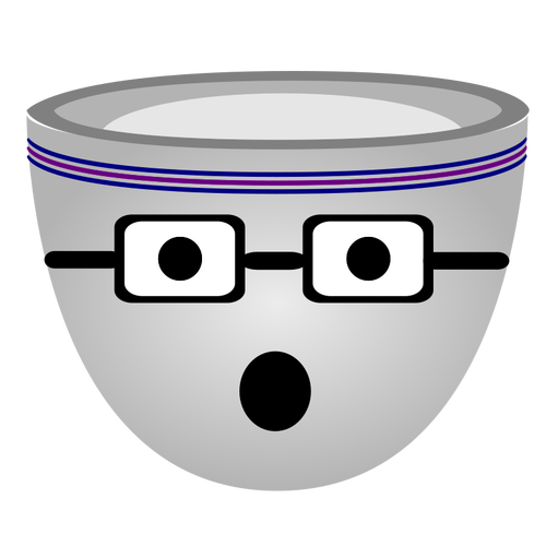 Vector afbeelding van bang nerdy gezicht cup