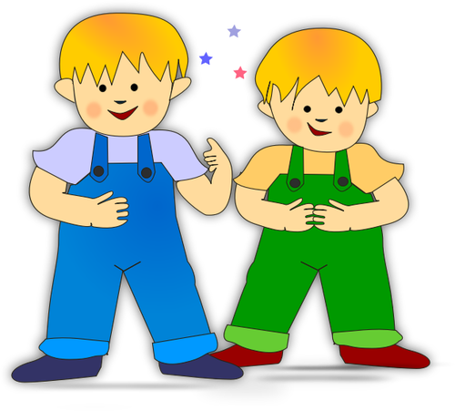 Vector miniaturi twin fraţii copiilor