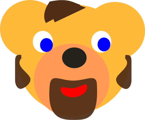 Desenho de urso com barba vetorial