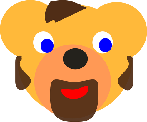 Vector drawing of bear with beard