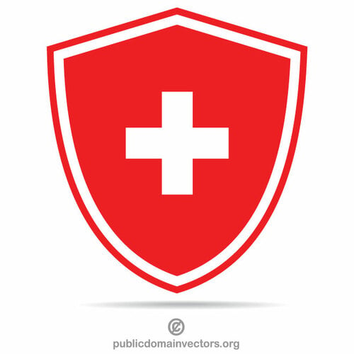 Schild met Zwitserse vlag