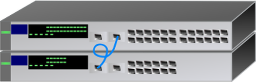 Switch jaringan HP vektor ilustrasi