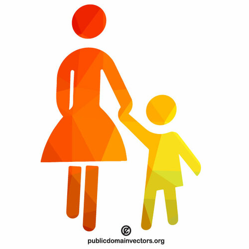 Simbol de vector mamei şi copilului