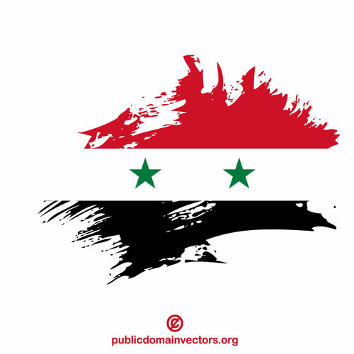 Syrische Flagge Pinselstrich