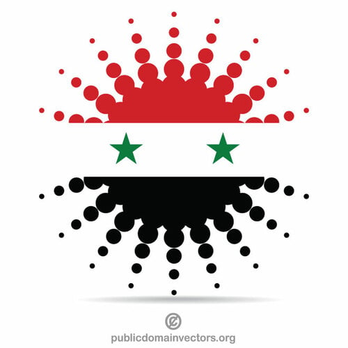 시리아 국기 하프 톤 디자인