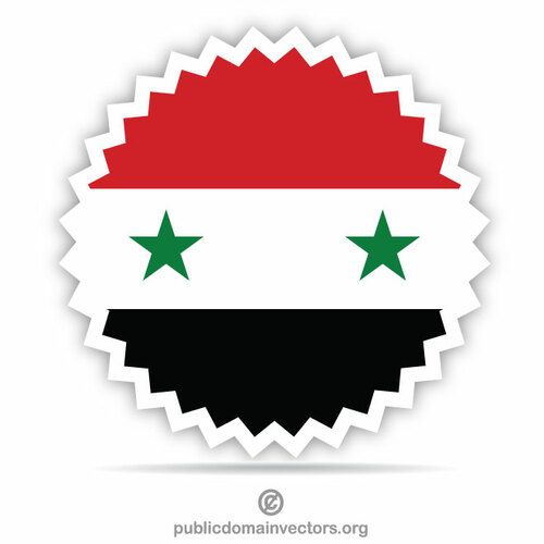 Autocollant rond de drapeau syrien