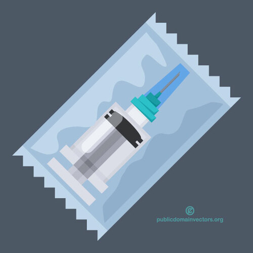 Syringe in plastic bag