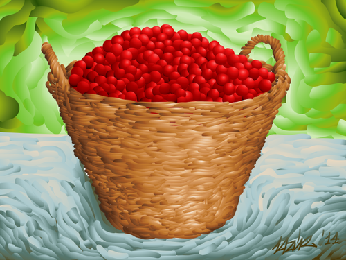 Cherry Basket-Vektor-Bild