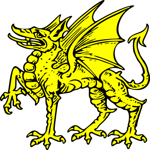 Gelber Drache-Vektor-ClipArt