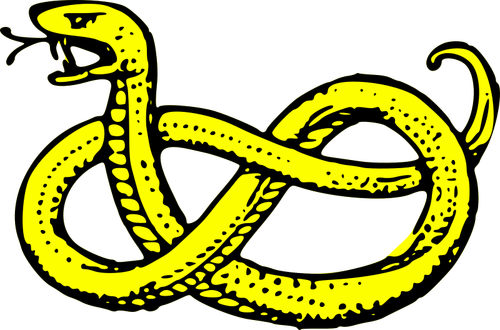 Keltainen käärmevektori ClipArt