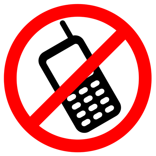 Keine Handys erlaubt Vektor-Symbol