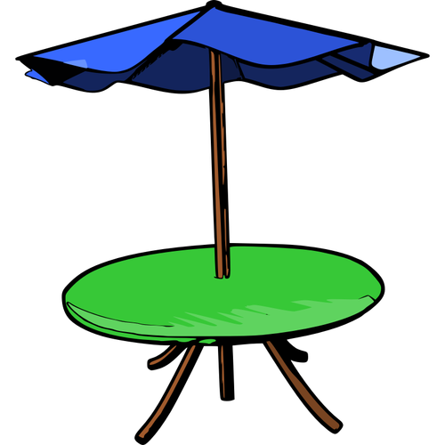 Desenho vetorial de guarda-chuva tabela