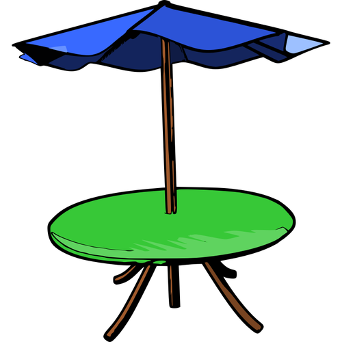 Table umbrella vector drawing