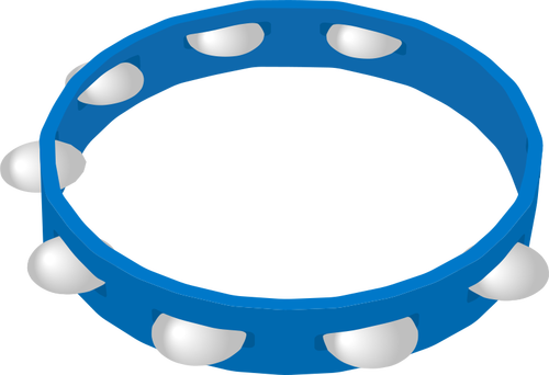 Blue tambourine vector drawing