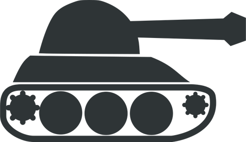Zwarte leger tank vector pictogram