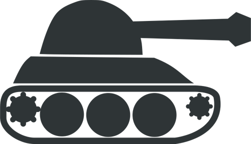 Icono de ejército negro tanque vector