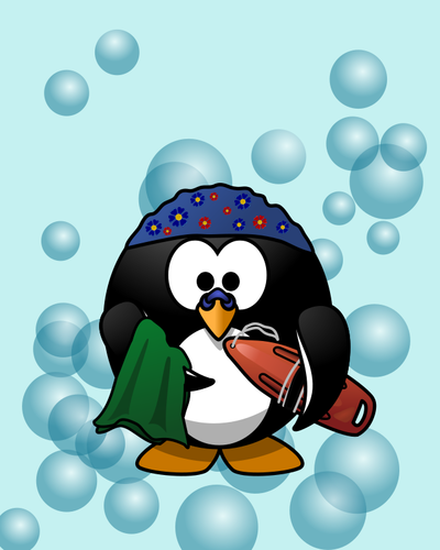 Illustration vectorielle de nageur pingouin
