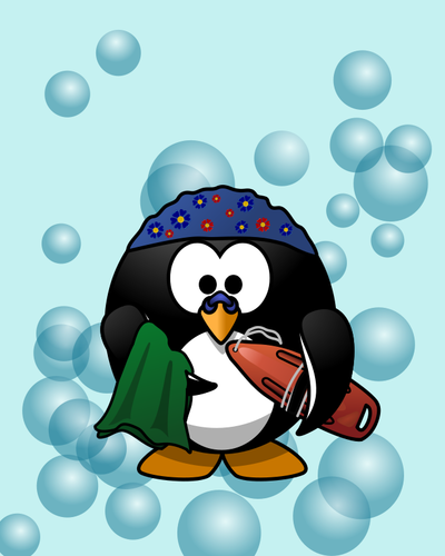 Perenang penguin vektor ilustrasi