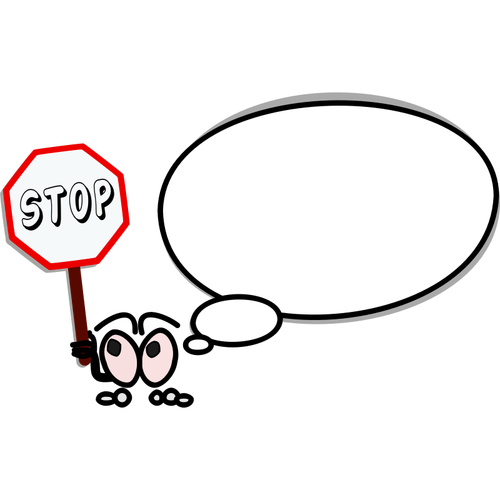 בתמונה וקטורית של תמרור עצור בסה כ מציג בועת דיבור