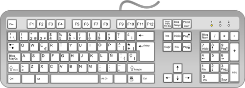Spanyol keyboard vektor grafis