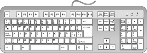 Gráficos de vetor de teclado espanhol