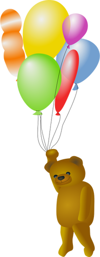 Teddy bear houden ballonnen vector tekening