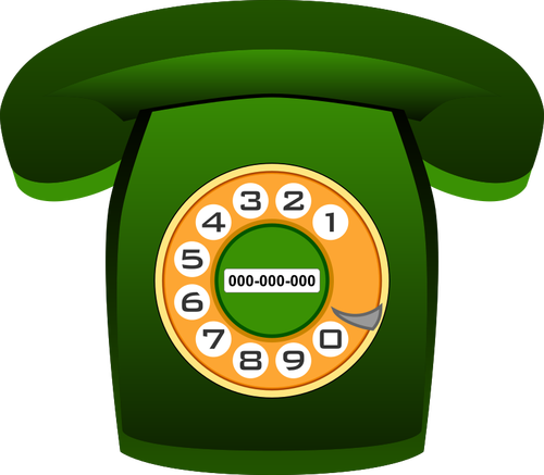Grafika wektorowa zielony telefon klasyczny