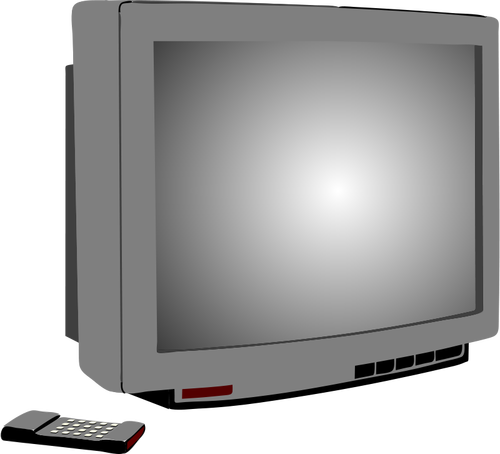 Vector illustration of silver TV set