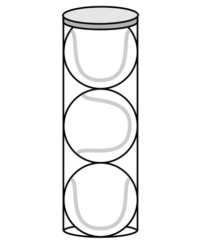 Pelotas de tenis en una imagen vectorial de cilindro