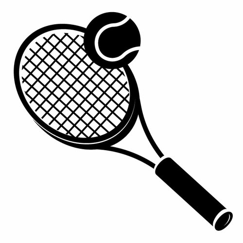 Het racketsilhouet van het tennis