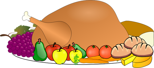 Jour de Thanksgiving Turquie desservant icône vector une image clipart