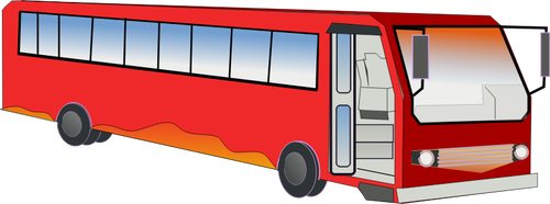Автобус с открытой передней двери векторное изображение