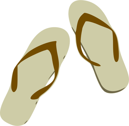 Ilustraţie vectorială a maro flip flops