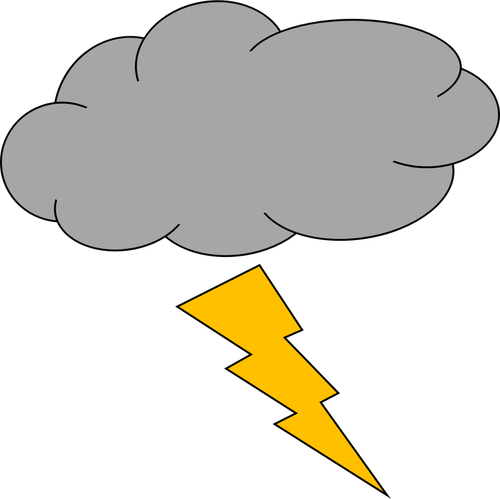 Vectorillustratie van wolk met thunderbolt weerpictogram