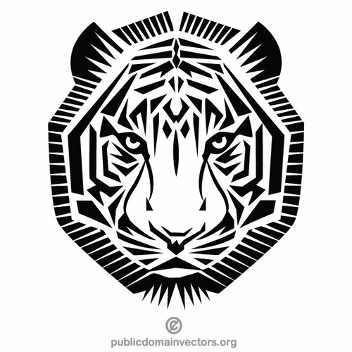 Gráficos monocromo de vector de tigre