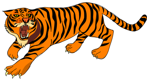Aanvallende tijger
